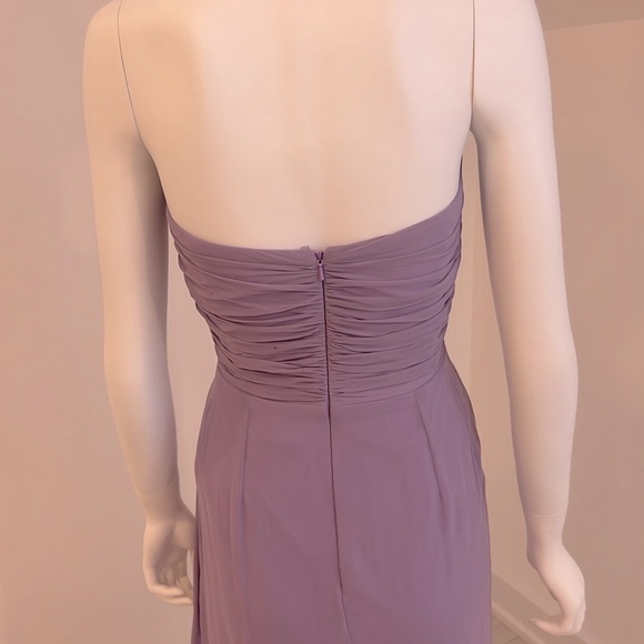 NWT SAMPLE DESSY 2882 size 10 Passion (Violet) Lux Chiffon strapless Pristine - Picture 5 of 6